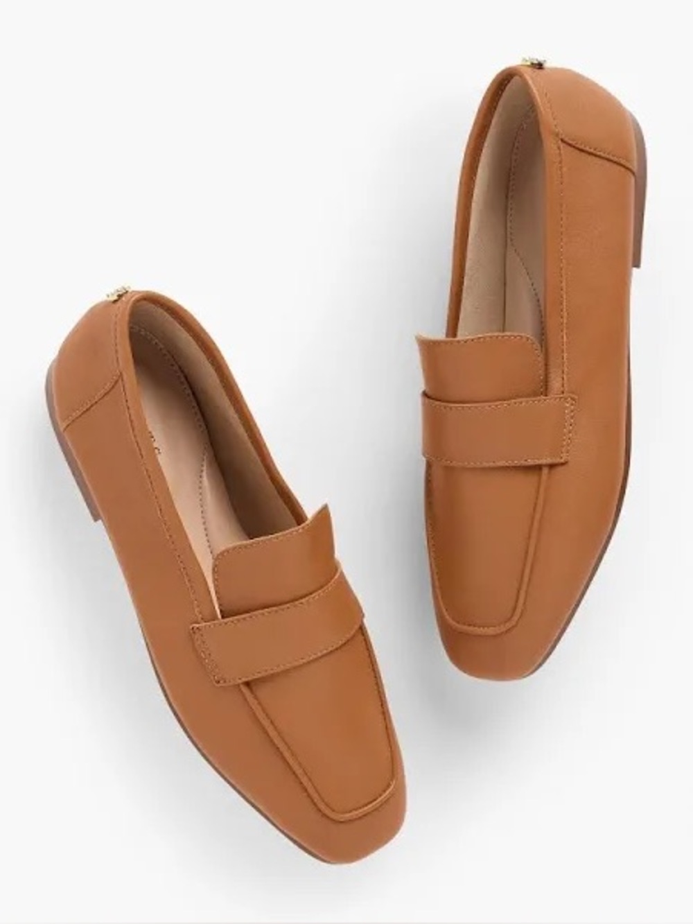 NEW Talbots Audrey Nappa Soft Leather Loafers Cognac Tan Brown Havana 7.5